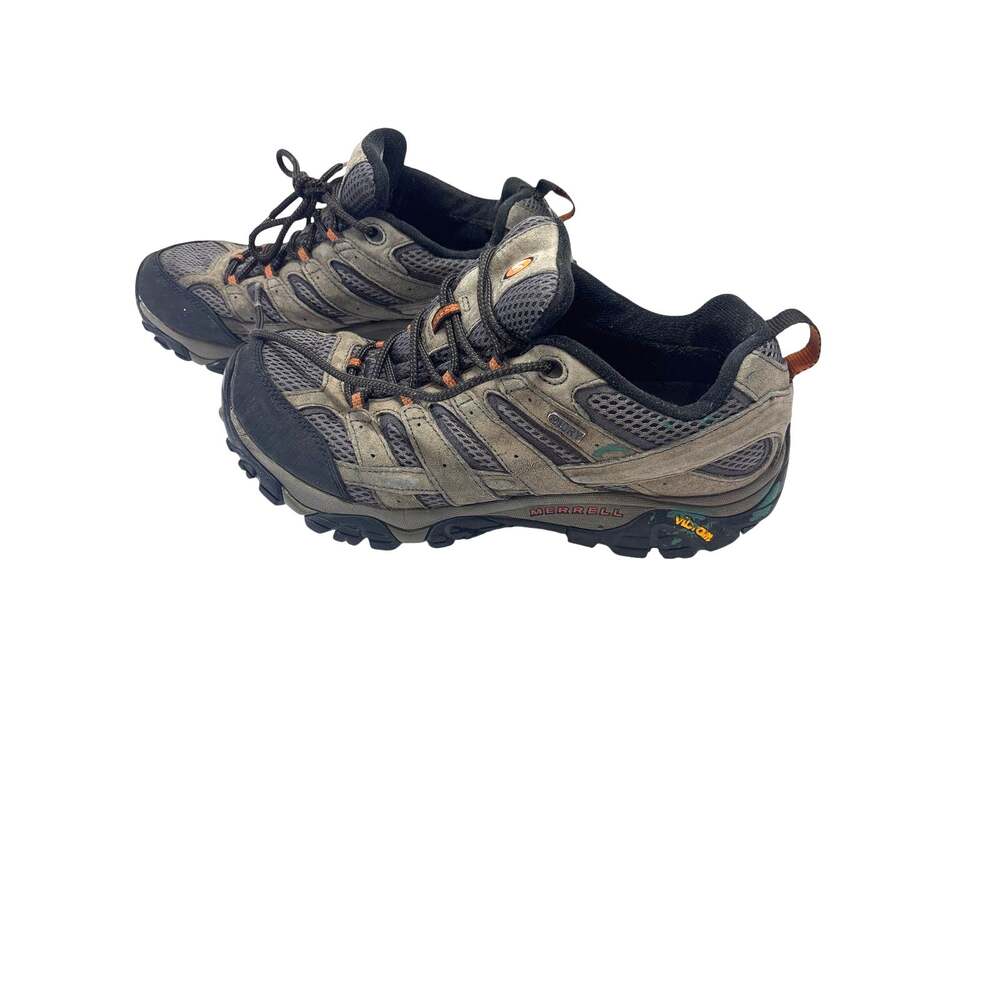 Merrell Men's Size 9 Hiking Trail Shoes Gray Brown Vibram Outdoor Sneakers
